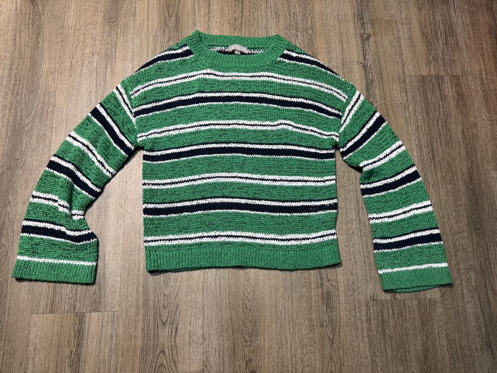 J.Crew Women's Multicolor Striped Textured Crewneck Sweater